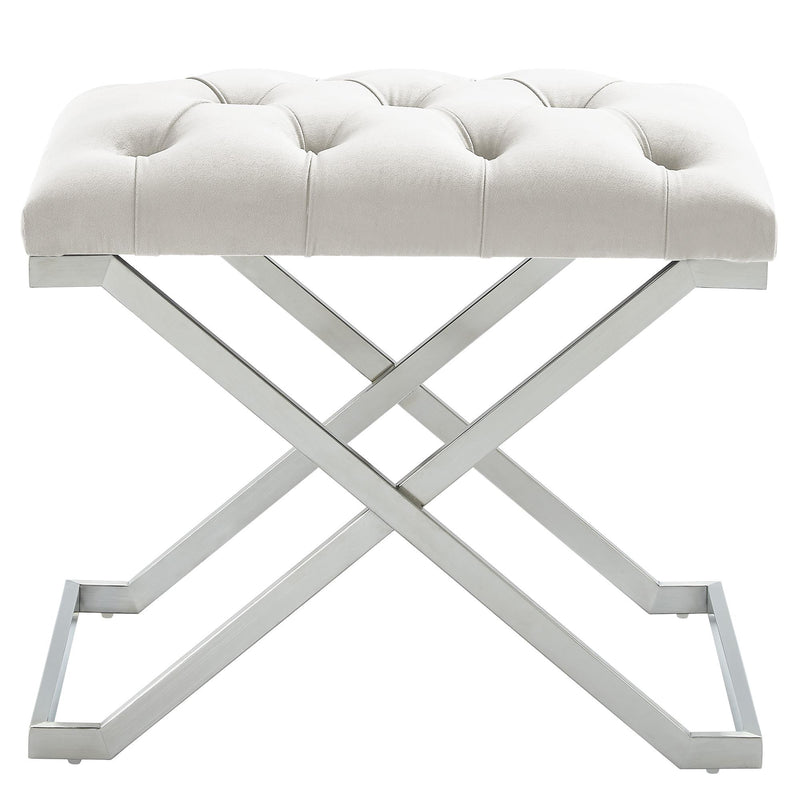 !nspire Aldo 401-103IV Bench - Ivory and Silver IMAGE 1