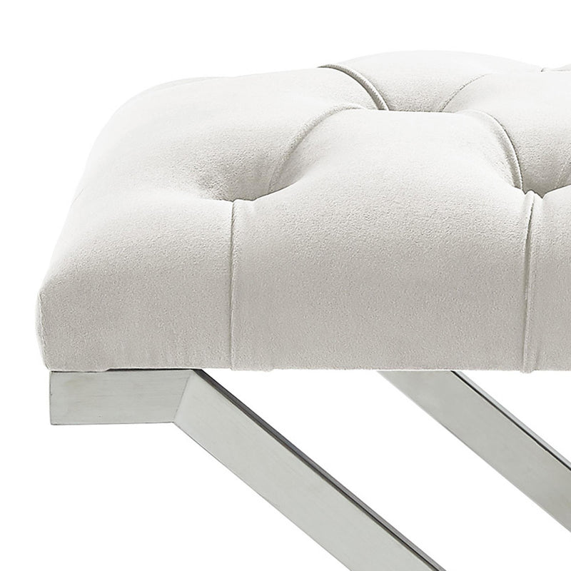 !nspire Aldo 401-103IV Bench - Ivory and Silver IMAGE 6