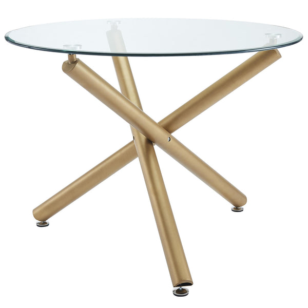 !nspire Carmilla 201-353GD Round Dining Table - Aged Gold IMAGE 1