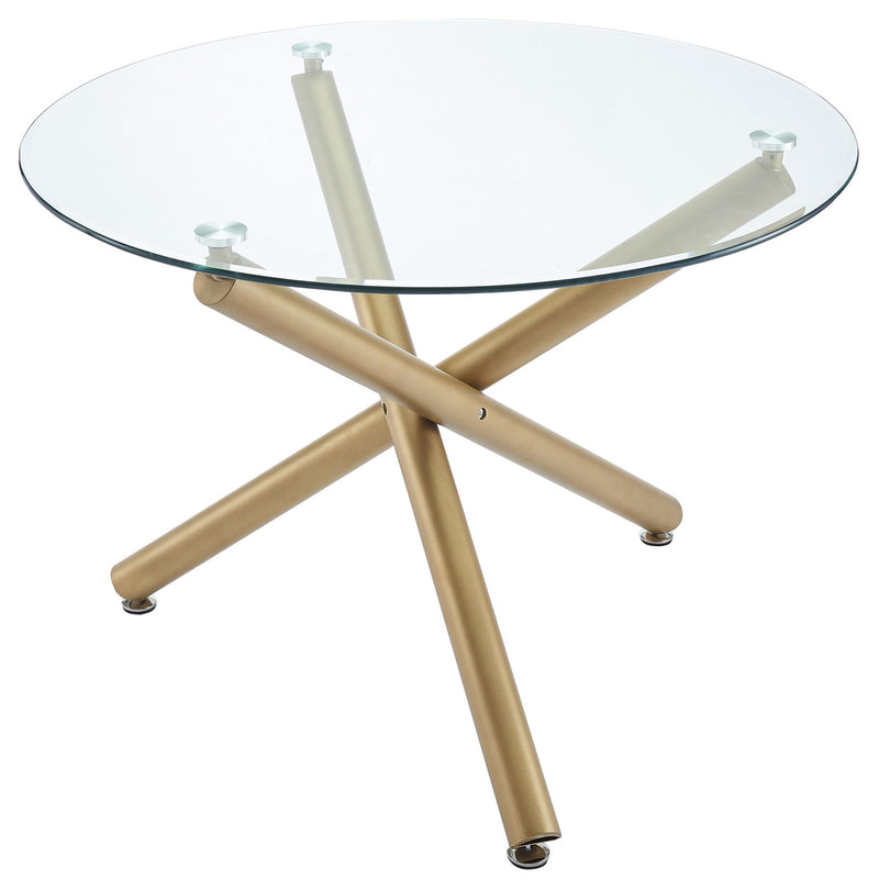 !nspire Carmilla 201-353GD Round Dining Table - Aged Gold IMAGE 3