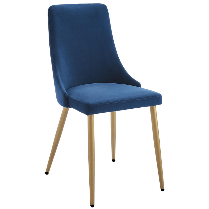 !nspire Carmilla 202-353BLU Dining Chair - Blue and Aged Gold IMAGE 1