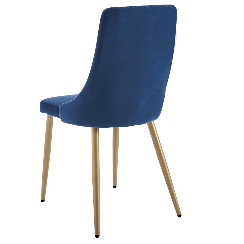 !nspire Carmilla 202-353BLU Dining Chair - Blue and Aged Gold IMAGE 3