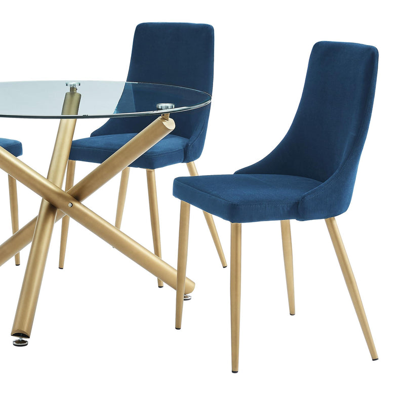 !nspire Carmilla 202-353BLU Dining Chair - Blue and Aged Gold IMAGE 6