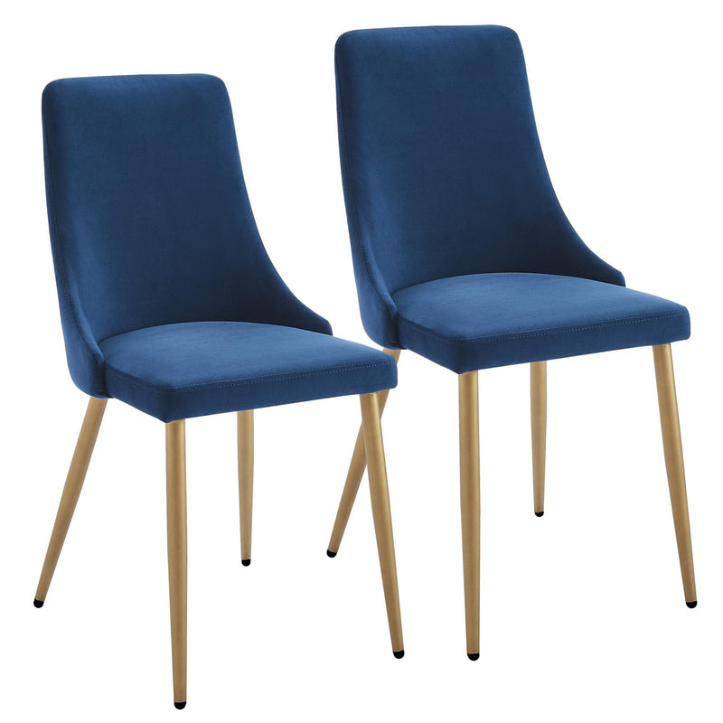 !nspire Carmilla 202-353BLU Dining Chair - Blue and Aged Gold IMAGE 7