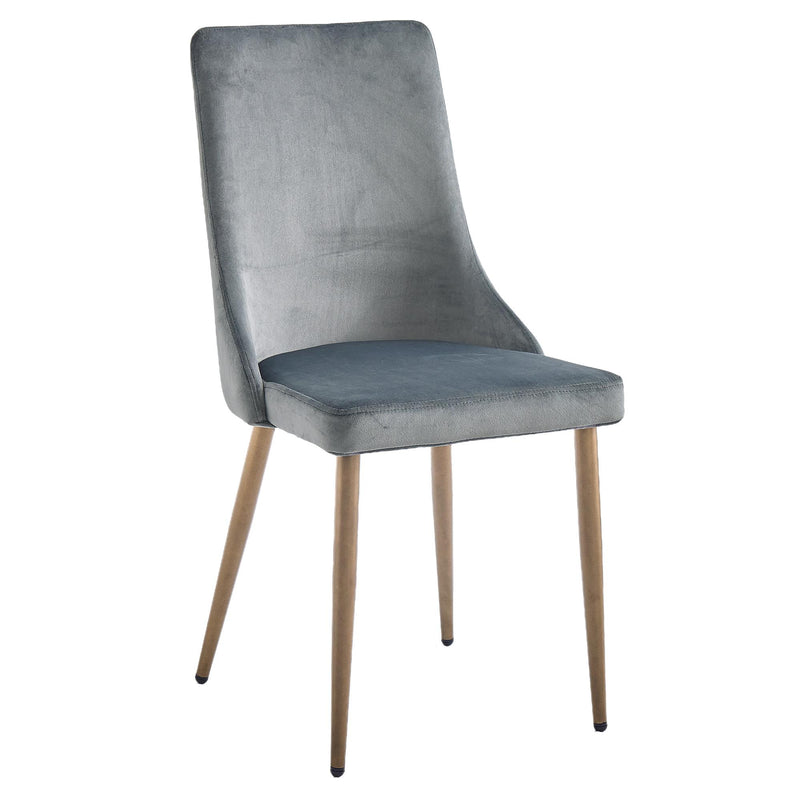 !nspire Carmilla 202-353GY Dining Chair - Grey and Aged Gold IMAGE 1