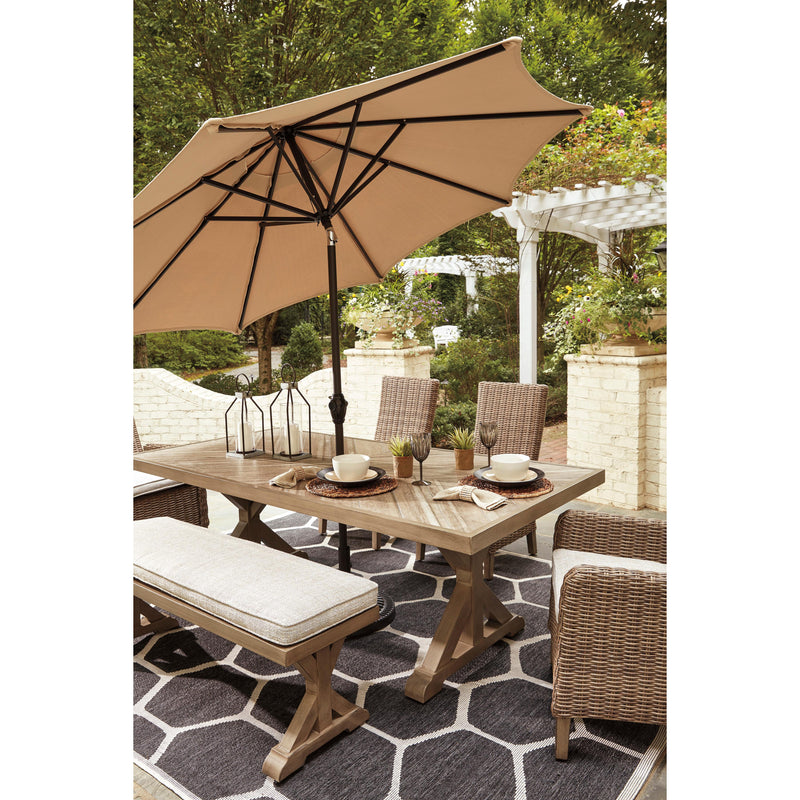 Signature Design by Ashley Beachcroft P791-625 Rectangular Dining Table with Umbrella Option IMAGE 7