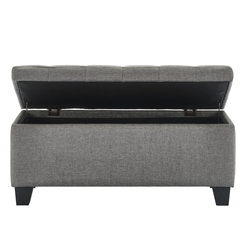 Worldwide Home Furnishings Lila 402-777GY Rectangular Storage Ottoman Bench - Grey IMAGE 3