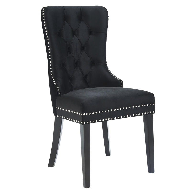 !nspire Rizzo 202-080BK Dining Chair, Velvet - Black IMAGE 1
