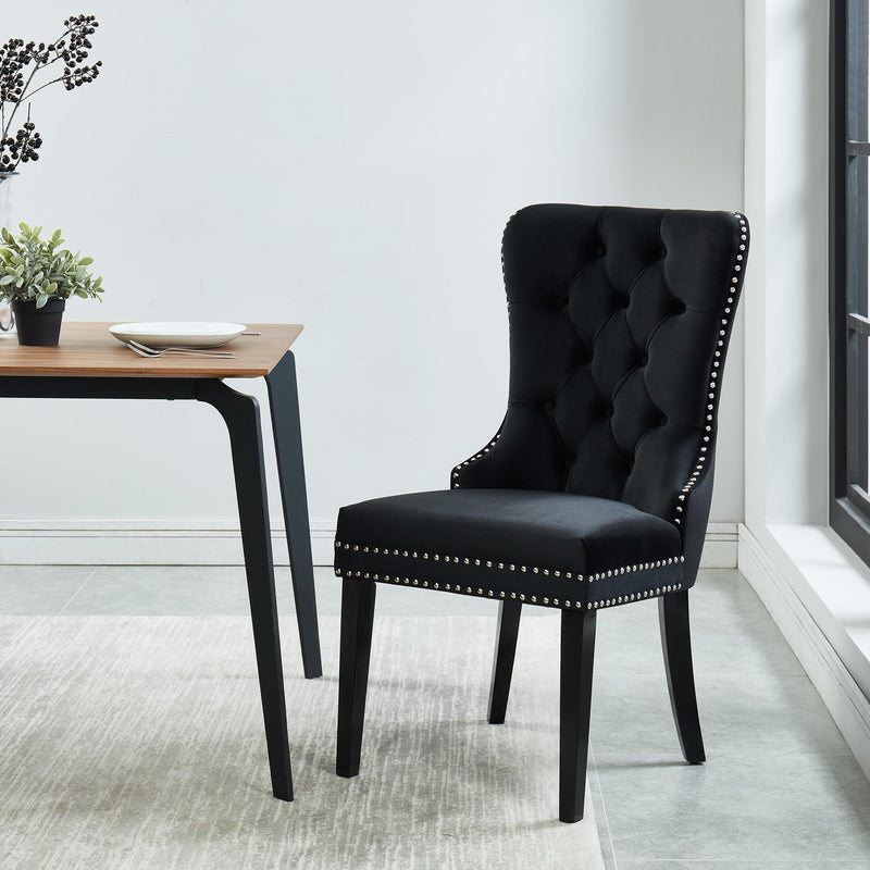 !nspire Rizzo 202-080BK Dining Chair, Velvet - Black IMAGE 4