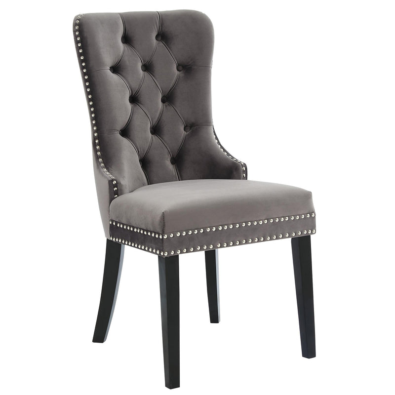 !nspire Rizzo 202-080GY Dining Chair, Velvet - Grey and Black IMAGE 1
