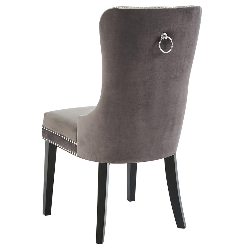 !nspire Rizzo 202-080GY Dining Chair, Velvet - Grey and Black IMAGE 3