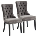 !nspire Rizzo 202-080GY Dining Chair, Velvet - Grey and Black IMAGE 7