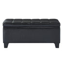Worldwide Home Furnishings Winston 402-257BK Rectangular Storage Ottoman Bench - Black IMAGE 4