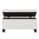 Worldwide Home Furnishings Winston 402-257WT Rectangular Storage Ottoman Bench - White IMAGE 3