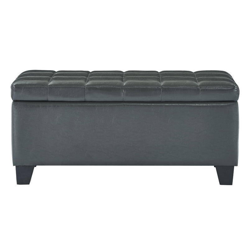 Worldwide Home Furnishings Winston 402-257GY Rectangular Storage Ottoman Bench - Grey IMAGE 3