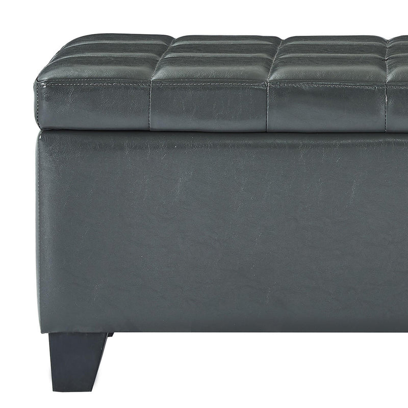 Worldwide Home Furnishings Winston 402-257GY Rectangular Storage Ottoman Bench - Grey IMAGE 6