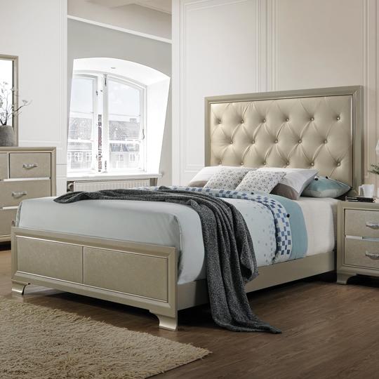 Titus Furniture Maya Queen Upholstered Panel Bed Maya Queen Bed IMAGE 1