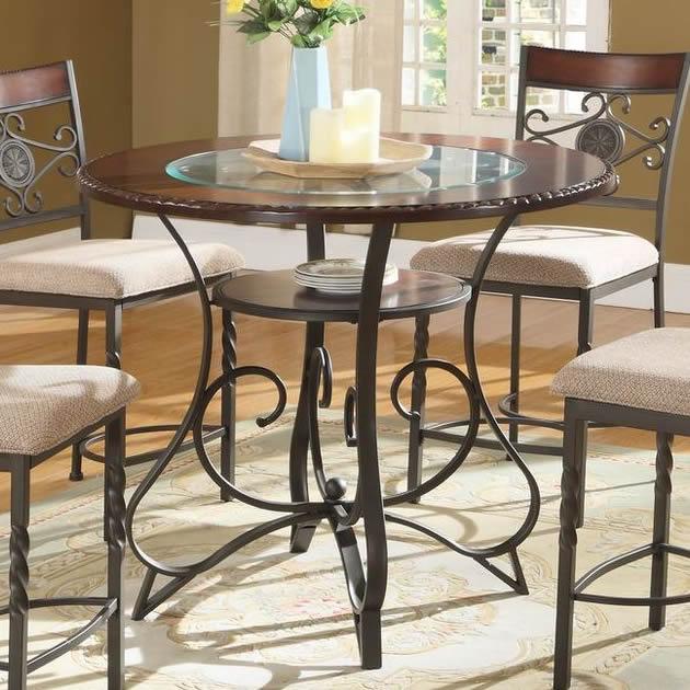 Lifestyle Round Narbonne Pub Height Dining Table with Pedestal Base C1680P-PTT/C1680P-PTB IMAGE 1