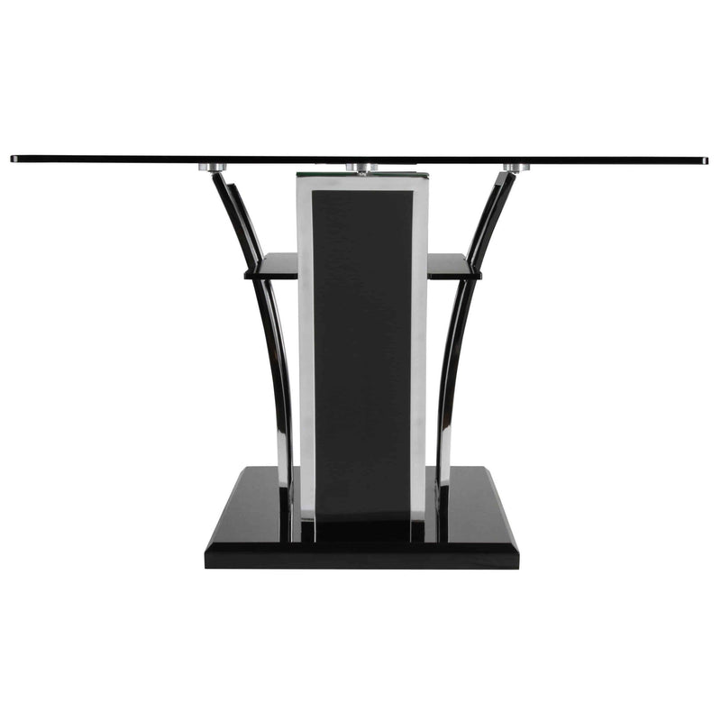 Furniture of America Glenview Dining Table with Glass Top & Pedestal Base CM8372BK-T-TABLE IMAGE 3