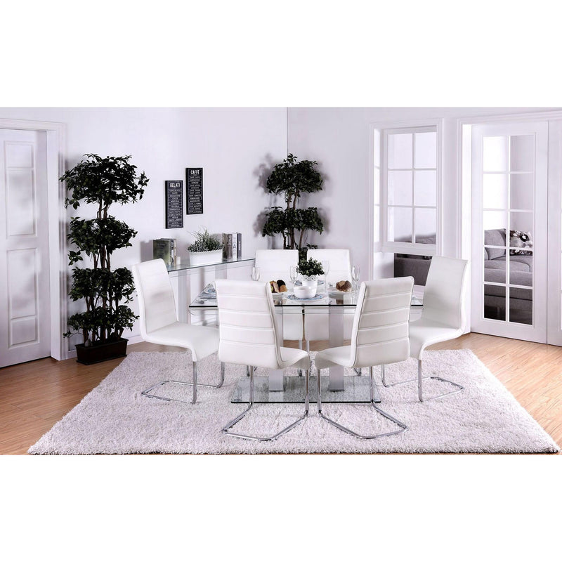 Furniture of America Richfield I Dining Table with Glass Top and Pedestal Base CM3362T-TABLE IMAGE 5