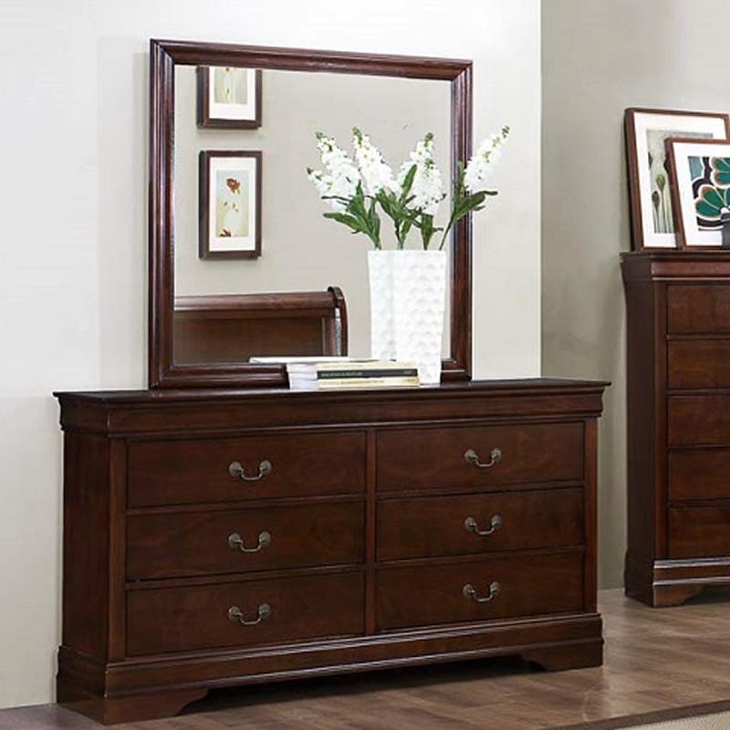 Titus Furniture Louis Phillipe 6-Drawer Dresser Louis Phillipe Dresser - Dark Cherry IMAGE 2