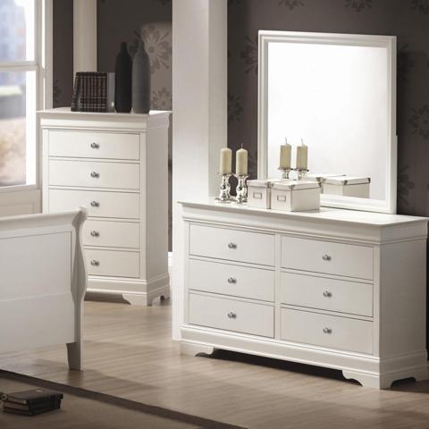 Titus Furniture Louis Phillipe Dresser Mirror Louis Phillipe Mirror - White IMAGE 2