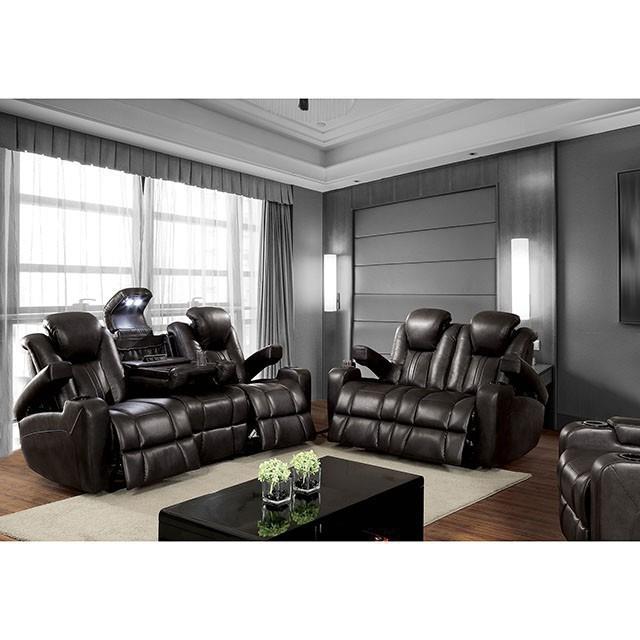 Furniture of America Zaurak Power Reclining Leatherette Loveseat CM6291-LV IMAGE 1