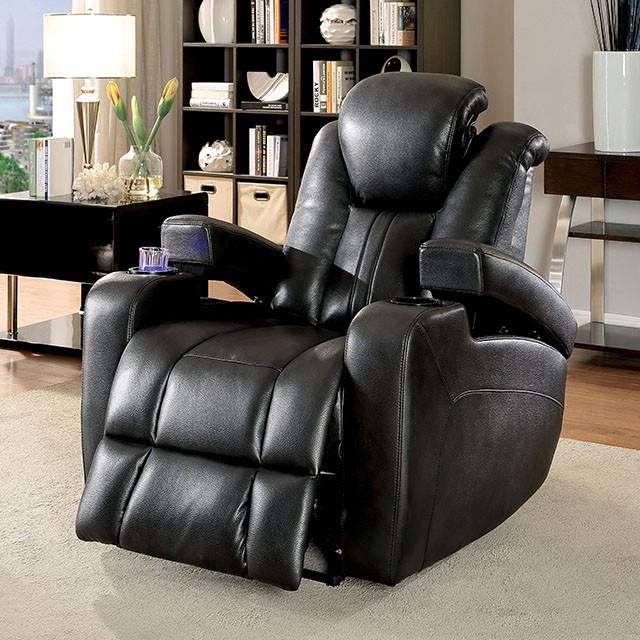 Furniture of America Zaurak Power Leatherette Recliner CM6291-CH IMAGE 8