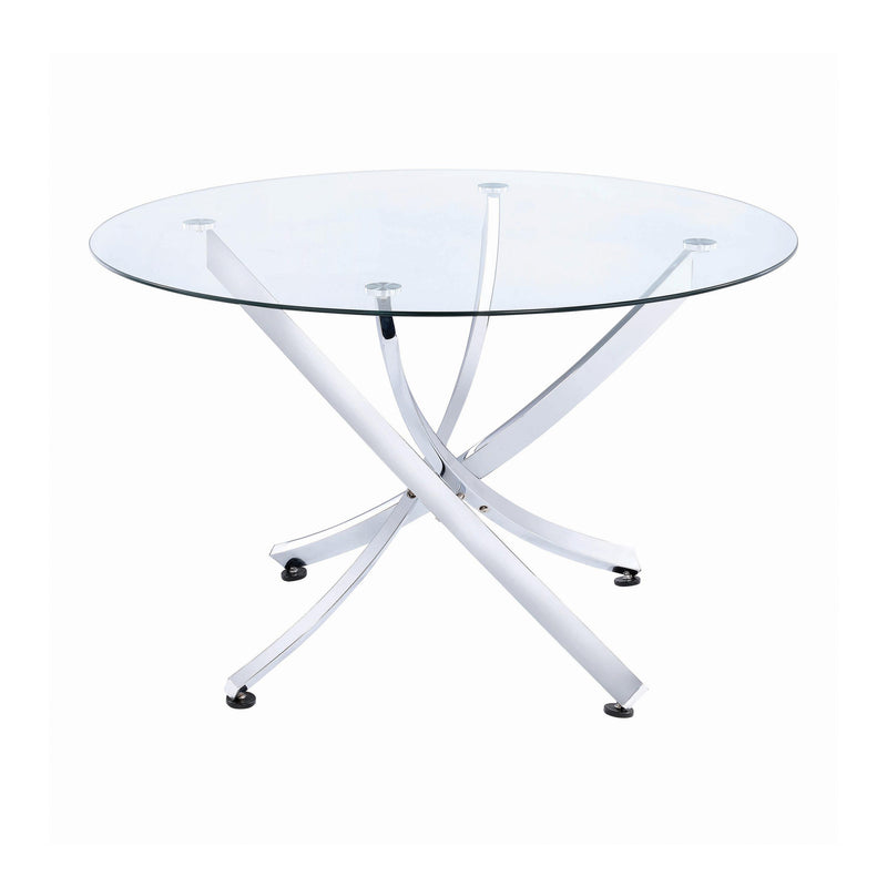 Coaster Furniture Round Beckham Dining Table with Glass Top & Pedestal Base 106440 IMAGE 1