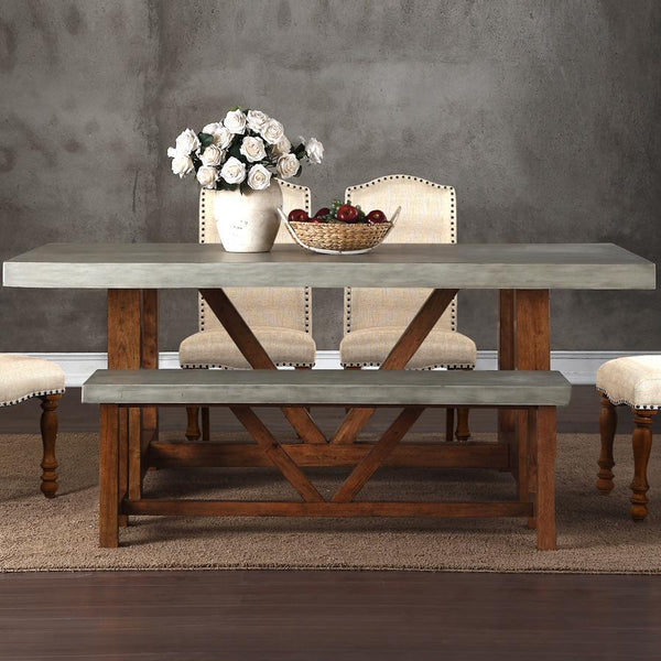 Legends Furniture Bohemian Dining Table with Concrete Top & Trestle Base ZBOH-8010 IMAGE 1