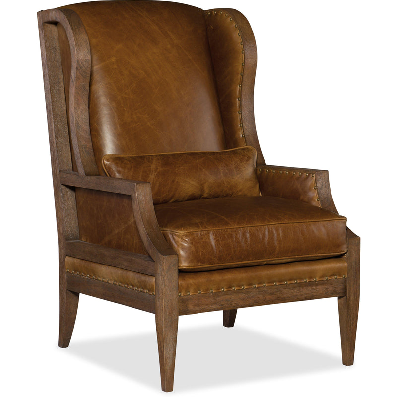 Hooker Furniture Laurel Stationary Leather Accent Chair Laurel Club Chair IMAGE 1