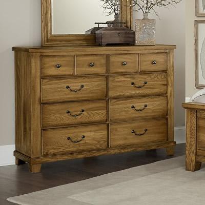 Vaughan-Bassett American Oak 8-Drawer Dresser 425-004 IMAGE 1