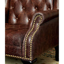  Furniture of America Vaugh Stationary Leather Accent Chair CM-AC6801BR IMAGE 3