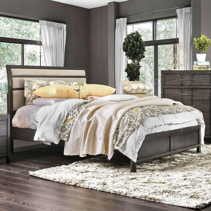 Furniture of America Berenice California King Upholstered Platform Bed CM7580GY-CK-BED IMAGE 3