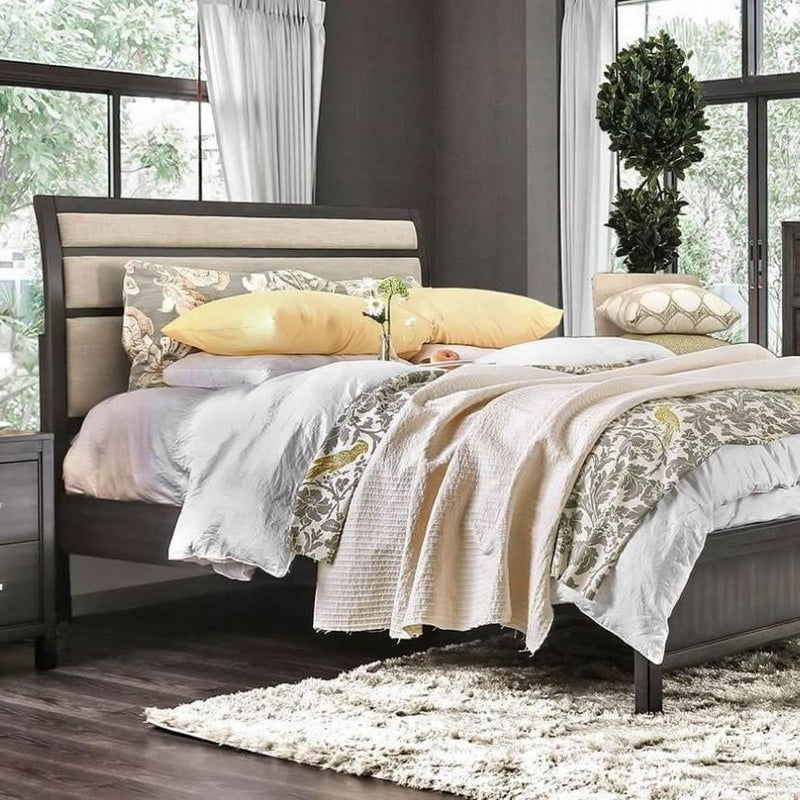 Furniture of America Berenice California King Upholstered Platform Bed CM7580GY-CK-BED IMAGE 4