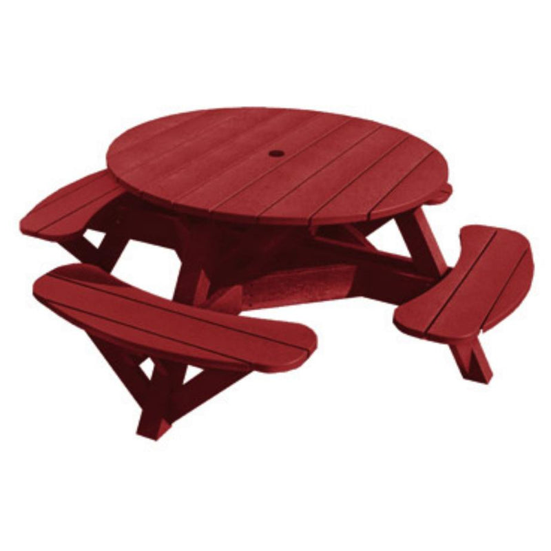 C.R. Plastic Products Generation T50-05 Picnic Table - Burgundy IMAGE 1