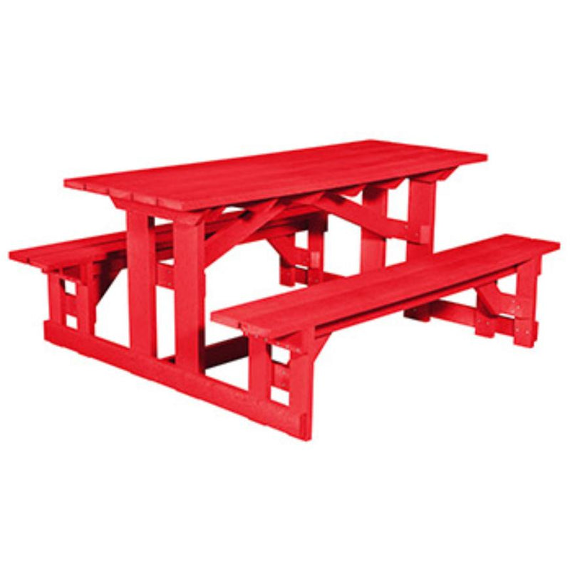 C.R. Plastic Products Generation T52-01 Picnic Table - Red IMAGE 1