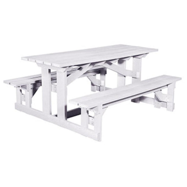 C.R. Plastic Products Generation T52-02 Picnic Table - White IMAGE 1