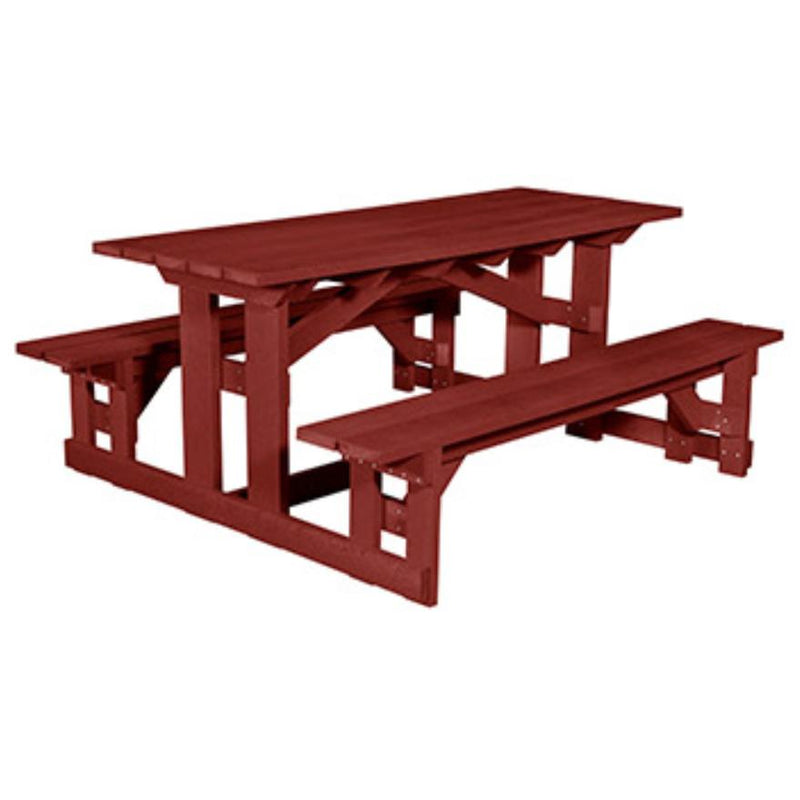 C.R. Plastic Products Generation T52-05 Picnic Table - Burgundy IMAGE 1