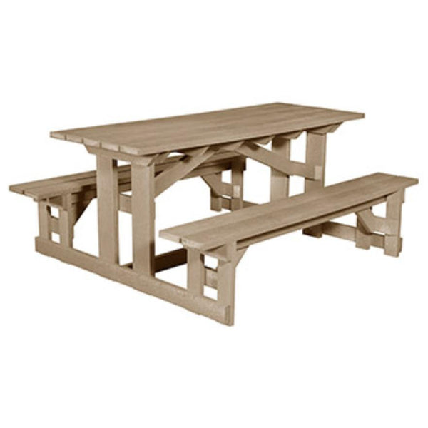 C.R. Plastic Products Generation T52-07 Picnic Table - Beige IMAGE 1