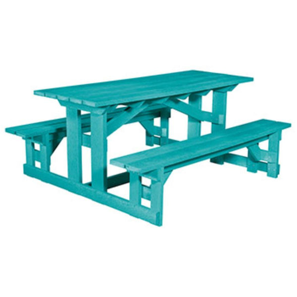 C.R. Plastic Products Generation T52-09 Picnic Table - Turquoise IMAGE 1