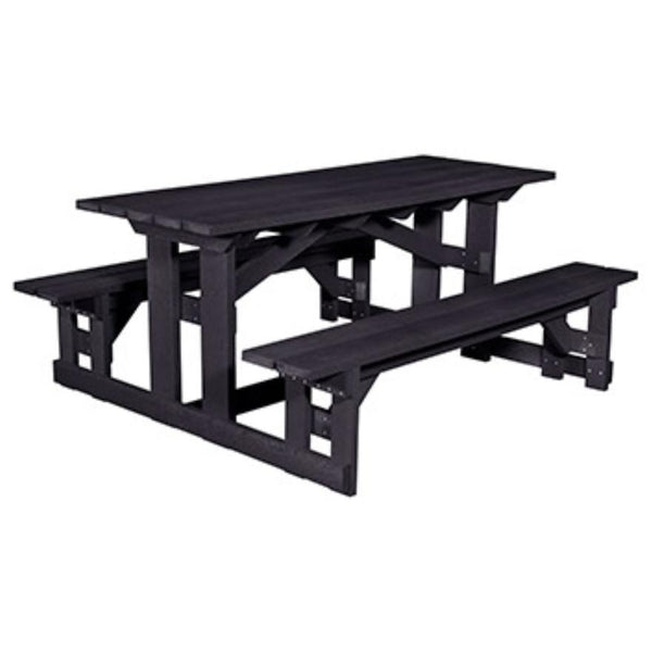 C.R. Plastic Products Generation T52-14 Picnic Table - Black IMAGE 1