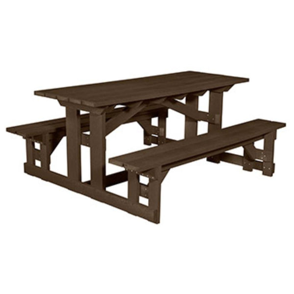 C.R. Plastic Products Generation T52-16 Picnic Table - Chocolate IMAGE 1