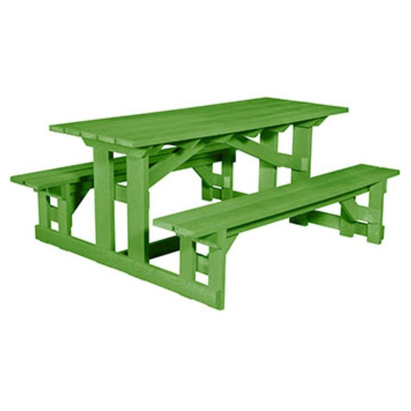 C.R. Plastic Products Generation T52-17 Picnic Table - Kiwi Lime IMAGE 1