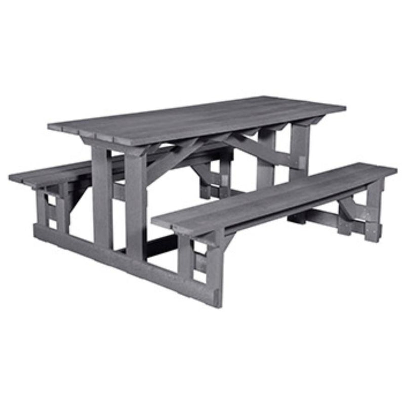 C.R. Plastic Products Generation T52-18 Picnic Table - Slate Grey IMAGE 1