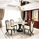 Dream Time Bedding Round Dining Table with Marble Top and Pedestal Base Venus Round Dining Table IMAGE 2