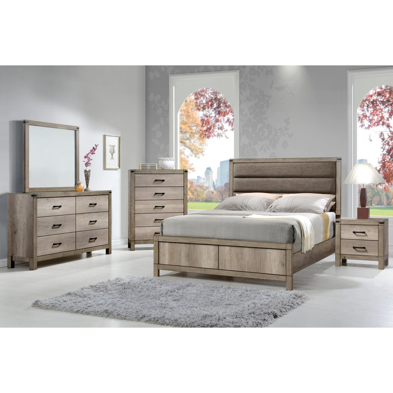 Crown Mark Matteo King Upholstered Panel Bed B3200-K-HBFB/B3200-KQ-RAIL IMAGE 2