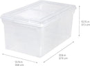 IRIS USA File Box File Organizer Plastic File Box w/ Hinged Latching Lid for Letter/Legal File, BPA-Free Plastic Storage Bin Tote Organizer, Stackable and Nestable, Pearl 42 L (44 US Qt) 4Pack