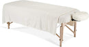EARTHLITE Flannel Massage Table Sheet Set Essentials Commercial Grade, Soft, Double-Napped 3-Piece Set (Top, Fitted, Face Pillow Cover) (Updated), Natural (44355) 63206