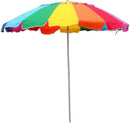 Impact Canopy 8' Beach Umbrella, UV Protected Vented Outdoor Beach Shade, Sand Anchor, Carry Bag, Tilt Pole, Rainbow 63228, NO BASE INCLUDED